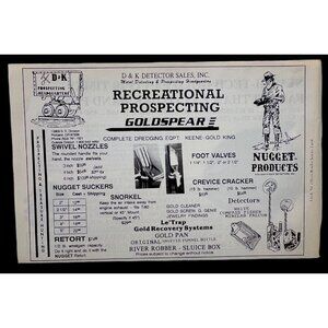 D & K Detector Sales Print Ad Vintage 90s Gold Panning Prospecting Portland OR